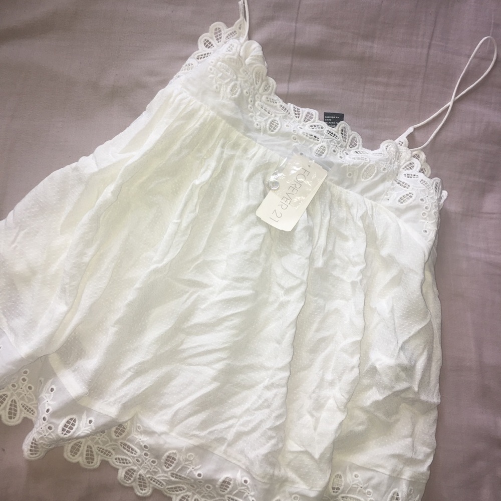 White lace tank top